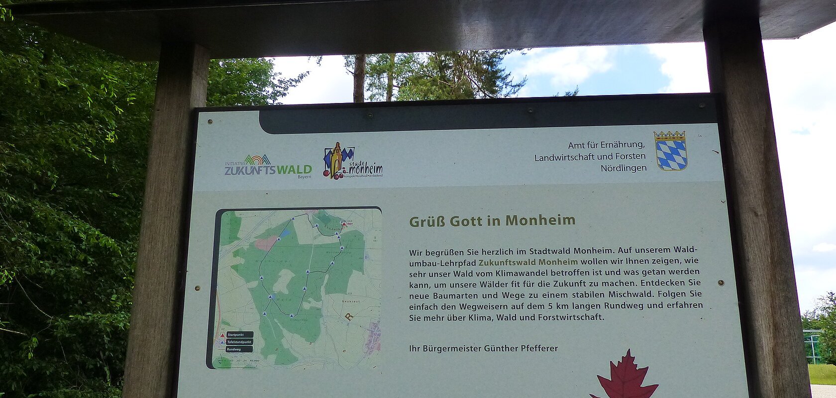 Themenpfad Zukunftswald Monheim - Grüß Gott in Monheim