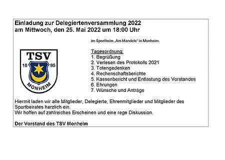 TSV Delegiertenversammlung 25.05.2022