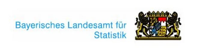 Logo des Bayerischen Landesamts für Statistik mit bayerischem Wappen rechts davon.