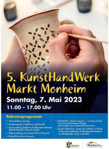 5. KunstHandWerkMarkt Monheim am 7. Mai 2023