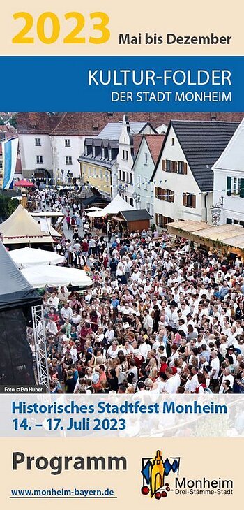 Kultur-Folder der Stadt Monheim - Mai bis Dezember 2023 Kultur-Folder der Stadt Monheim - Mai bis Dezember 2023