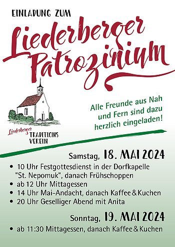 Liederberger Patrozinium 18. und 19.05.2024