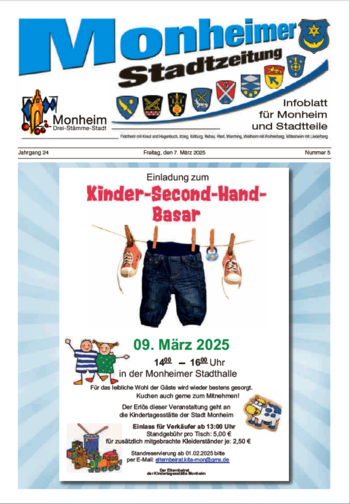 Titelseite der Monheimer Stadtzeitung Ausgabe 5