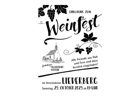 Einladung zum Liederberger Weinfest am 25.10.2025
