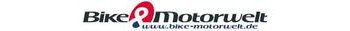 Logo von Bike & Motorwelt in Monheim mit gleichnamigen Schriftzug und einer Webadresse www.bike-motorwelt.de darunter auf weißem Hintergrund.