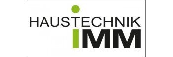 Logo mit dem Text „Haustechnik IMM“ in Großbuchstaben in schwarz und einem grünen I im Wort IMM.