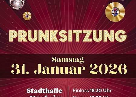 FG Gailachia - Prunksitszung 31.01.2026 Plakat der Faschingsgesellschaft Gailachia Monheim für die Prunksitzung am 31. Januar 2026 in der Stadthalle Monheim mit Skypirinha Band.