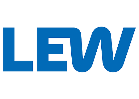 Logo der Lechwerke AG: drei Großbuchstaben L, E und W in blauer Farbe auf weißem Hintergrund.