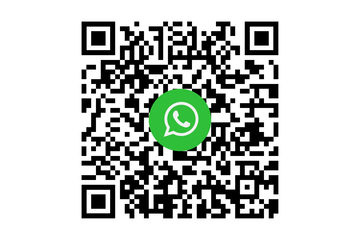 QR-Code mit WhatsApp-Logo in der Mitte auf weißem Hintergrund. Whats-App Kanal - Bäder Stadt Monheim