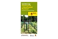 Titelbild eines Prospekts zum Wanderweg im Monheimer Stadtwald, mit dem Text "Themenpfad Zukunftswald Monheim". Darunter der Text "Waldumbau im Stadtwald Monheim". Mit Logos vom Naturpark Altmühltal, der Monheimer Alb, dem Ferienland und dem Geopark Ries.