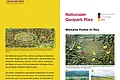 Geopark Infostelle Monheim Plakat des Nationalen Geoparks Ries mit Karten, Texten und Fotos markanter Punkte im Rieskrater. Oben links im Eck das Logo vom Geopark Ries.