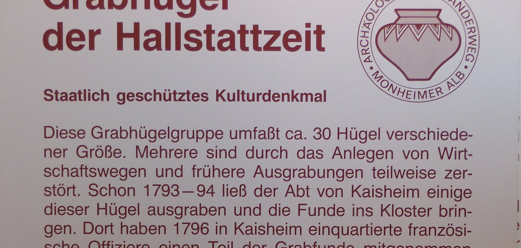 Grabhügel der Hallstattzeit - Infotafel