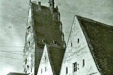 Oberer Tortum Monheim um 1930 mit Storchennisthilfe