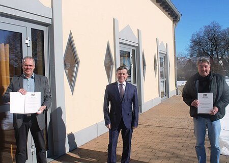 Dankurkunde für die beiden langjährigen, verdienten Stadträte Alfons Meier und Josef Steinhart